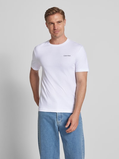 CK Calvin Klein T-Shirt mit Label-Print Weiss 4
