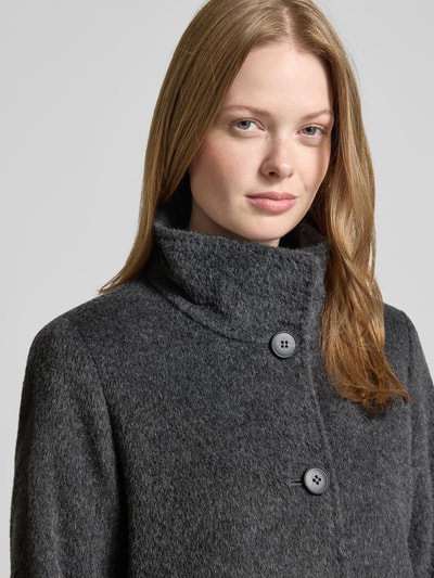 Fuchs Schmitt Płaszcz wełniany ze stójką Antracytowy melanż 3