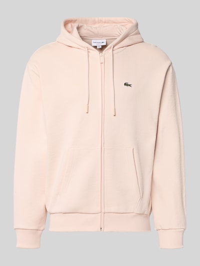 Produktfoto, Regular Fit Sweatjacke aus Baumwoll-Mix von Lacoste in zartem Rosa mit feiner Textur, Herren Sweatjacke von Lacoste