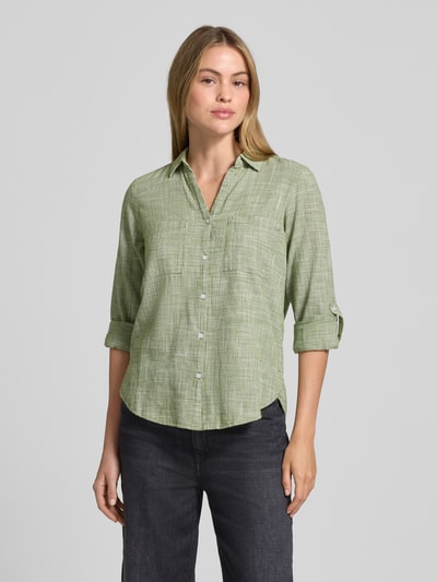 Tom Tailor Regular fit overhemdblouse van puur katoen Groen - 4