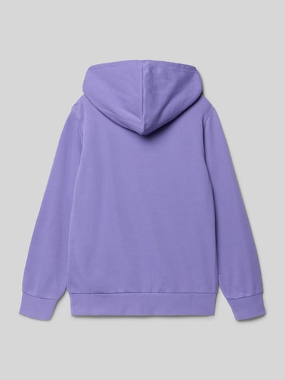 Produktfoto, Regular Fit Hoodie mit Logo-Print von CHAMPION in Flieder, weiche Baumwoll-Mix-Textur, Kapuze, elastische Abschlüsse, Rückansicht.