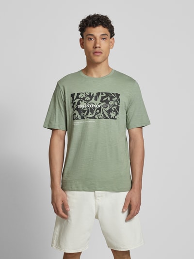 Jack & Jones T-shirt met labelprint, model 'JEFF' Mintgroen - 4