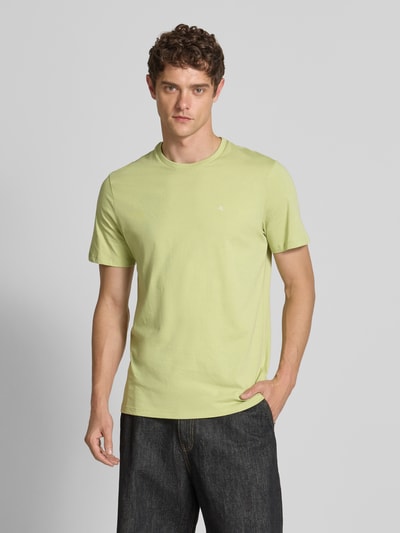 Calvin Klein Jeans T-shirt met geribde ronde hals Mintgroen - 4
