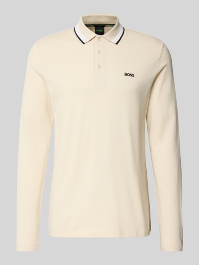 BOSS Green Regular fit poloshirt van puur katoen Offwhite - 2