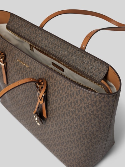 MICHAEL Michael Kors Handtasche mit Label-Anhänger Modell 'QUINN' Mittelbraun 5