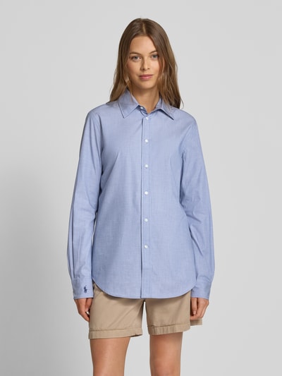 Polo Ralph Lauren Regular fit overhemdblouse met logostitching Donkerblauw - 4