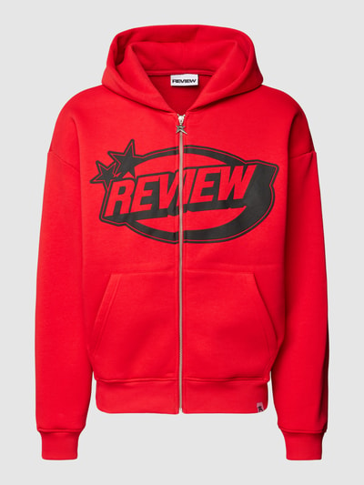 REVIEW Sweatjacke mit Puff Logo Print Rot 2