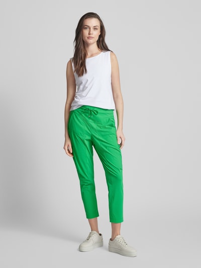 Raffaello Rossi Tapered fit stoffen broek met tunnelkoord, model 'GIRA' Groen - 1