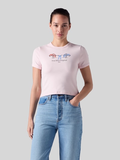 Levi's® Slim Fit T-Shirt aus Baumwoll-Mix Rosa Melange 4