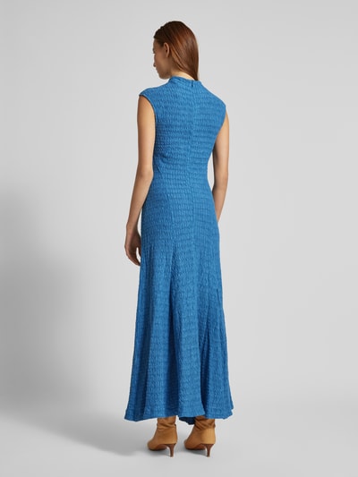 Ivy Oak Maxi-jurk met opstaande kraag, model 'MARCELLA' Oceaanblauw - 5