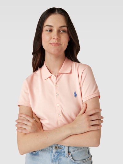 Polo Ralph Lauren Slim Fit Poloshirt mit Umlegekragen Modell 'JULIE' Apricot 3