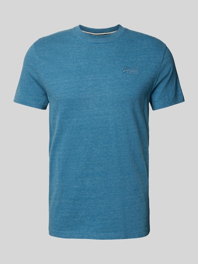 Superdry T-shirt met labelstitching Petrol gemêleerd - 2