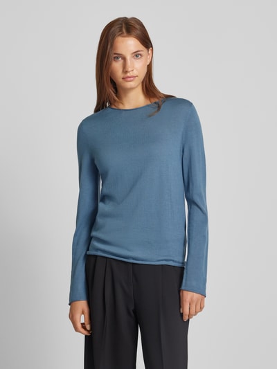 Marc O'Polo Strickpullover mit gerolltem U-Boot-Ausschnitt Rauchblau 4