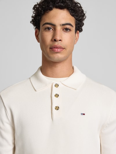 Tommy Jeans Slim fit gebreide pullover van puur katoen Offwhite - 3