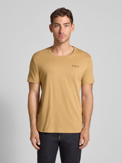 Polo Ralph Lauren Underwear Regular Fit T-Shirt mit Logo-Print Modell 'Crew' Camel 4