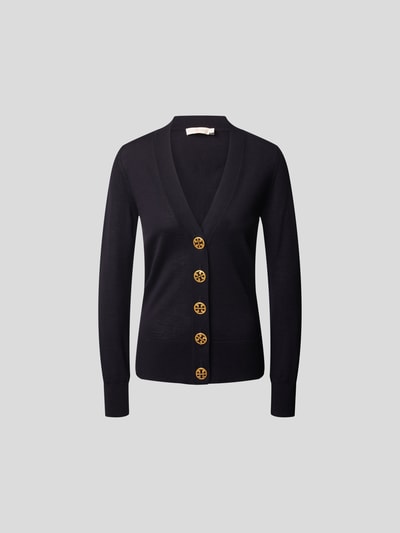 Tory Burch Strickjacke mit Logo-Knöpfen Marineblau 2