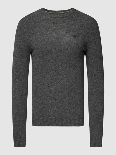 MCNEAL Gebreide pullover met labelstitching Antraciet gemêleerd - 2