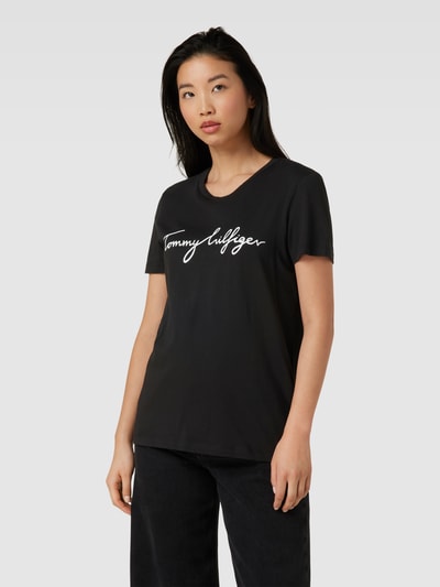 Tommy Hilfiger T-Shirt mit Label-Print Black 4