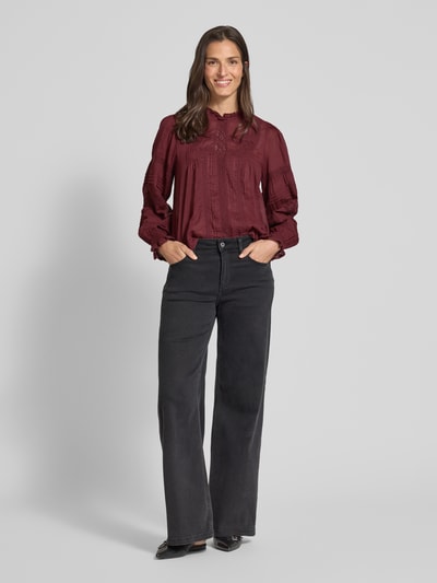 Neo Noir Bluse mit rückseitigem Knopfverschluss Modell 'Ebba' Bordeaux 1