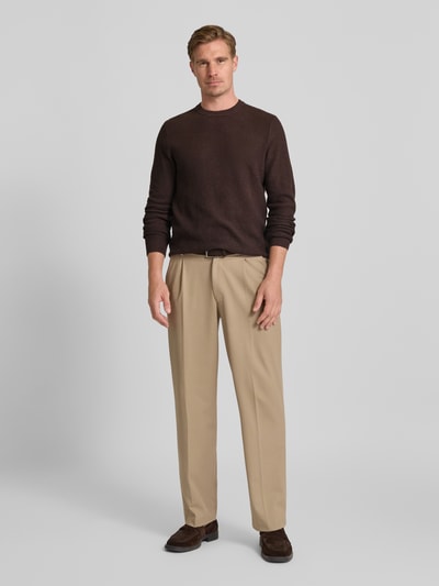 MCNEAL Strickpullover mit gerippten Abschlüssen Schoko Melange 1