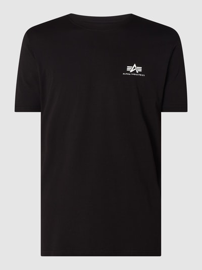 Alpha Industries T-shirt met logoprint, model 'Basic T' Zwart - 2