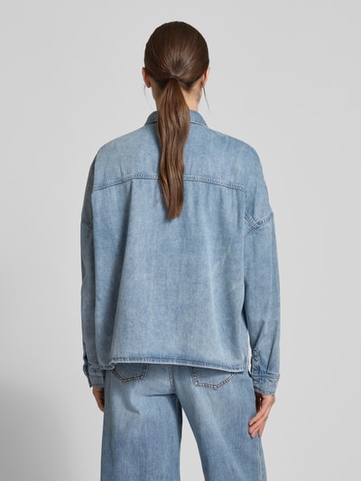 Mustang Overhemdblouse met drukknoopsluiting, model 'Ruby' Jeansblauw - 5