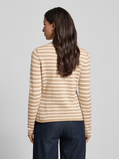 Tommy Hilfiger Sweter z dzianiny o kroju slim fit z czystej wełny Camel 5