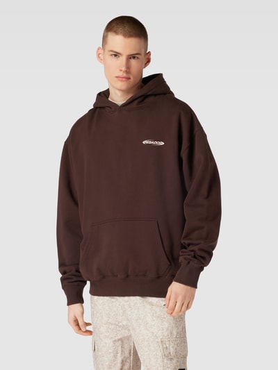 Pegador Oversized Hoodie mit Label-Print Modell 'CRAIL' Dunkelbraun 4