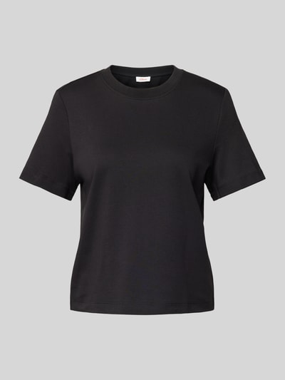 s.Oliver RED LABEL Regular fit T-shirt met ronde hals en kraag Zwart - 2