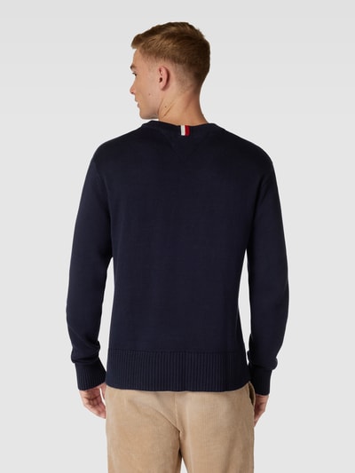 Tommy Hilfiger Gebreide pullover met labelstitching Marineblauw - 5