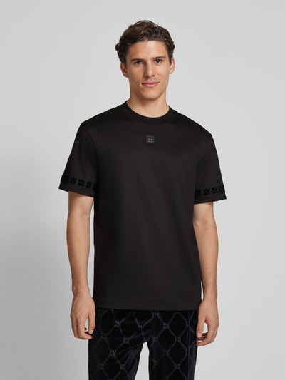 HUGO T-Shirt mit Label-Details Modell 'Deternati' Black 4