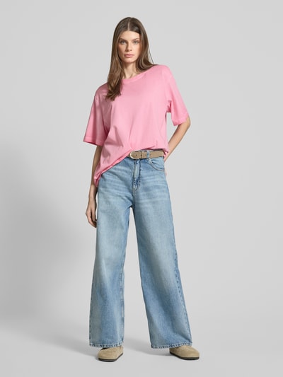 Tom Tailor Denim Oversize T-Shirt aus reiner Baumwolle Pink 1