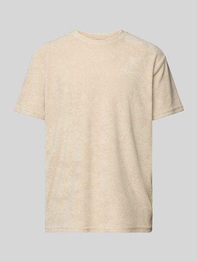 Only & Sons T-Shirt mit geripptem Rundhalsausschnitt Modell 'HELLAS' Beige 2