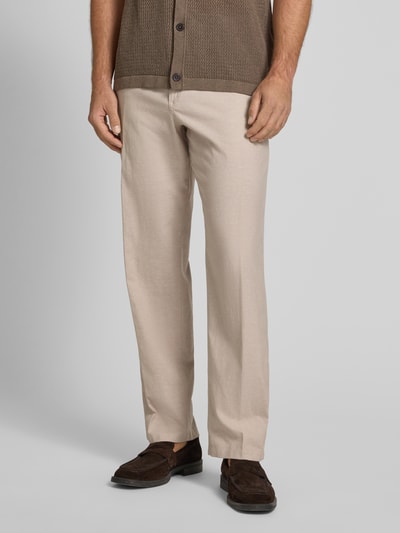 JOOP! Jeans Regular Fit Stoffhose aus Baumwoll-Mix mit Leinen-Anteil Modell 'Rimon' Beige 4