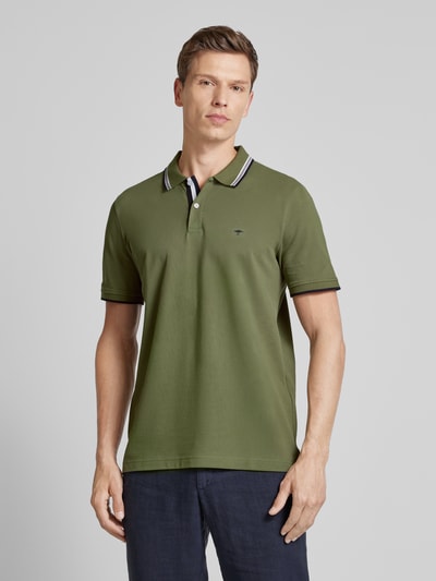 Fynch-Hatton Koszulka polo o kroju regular fit z paskami w kontrastowym kolorze Khaki melanż 4