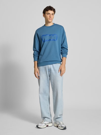 Hugo Blue Regular fit sweatshirt van puur katoen, model 'NEWIREX' Jeansblauw - 1