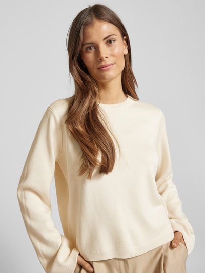 Jake*s Collection Oversized Strickpullover aus Viskose-Mix Ecru 3