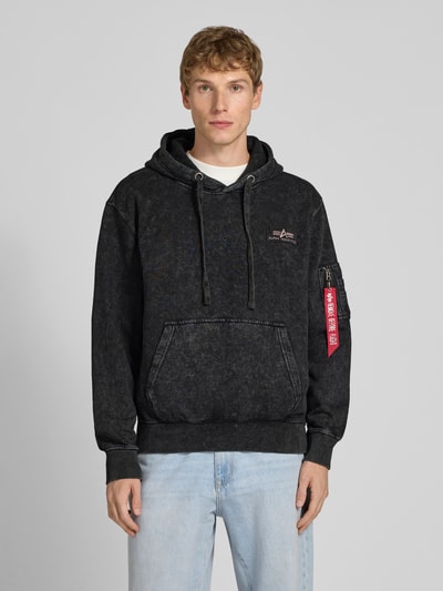 Alpha Industries Hoodie met ritszak op de mouw Zwart - 5