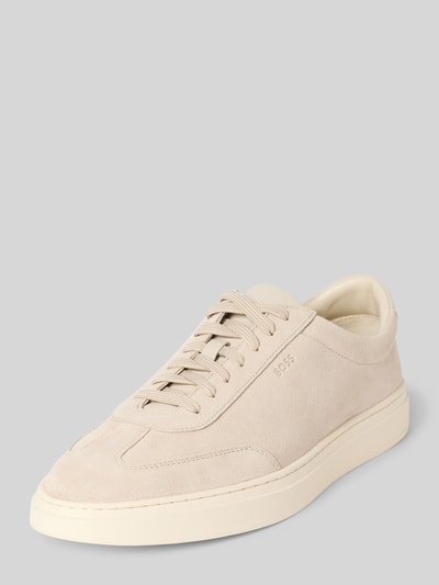 BOSS Low Top Sneakers aus Veloursleder Beige 1