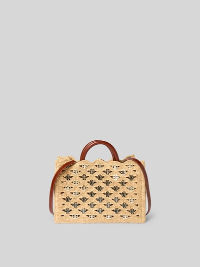 Rabanne Handtasche mit Lochstickerei Beige 2