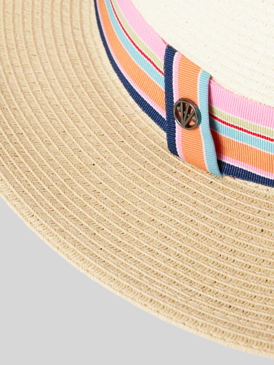 Loevenich Strohoed met kleurrijke hoedband, model 'Fedora' Beige - 2