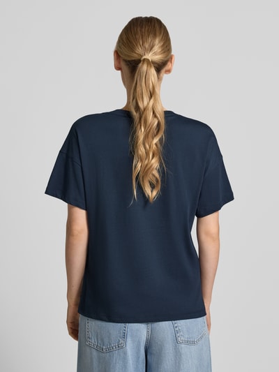 Liu Jo White Regular Fit T-Shirt aus reiner Baumwolle Dunkelblau 5