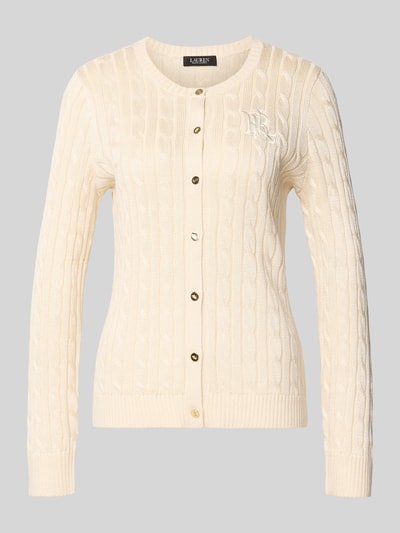 Lauren Ralph Lauren Cardigan mit Logo-Stickerei Offwhite 1