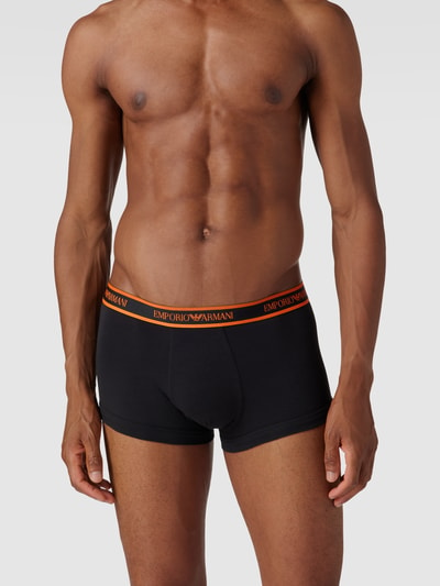 Emporio Armani Trunks mit Logo-Bund im 3er-Pack Modell '3P Trunk Logoband' Orange 1