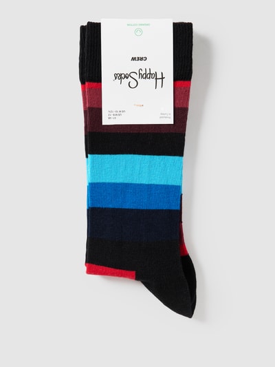 Happy Socks Sokken met all-over motief, model 'Stripe' Zwart - 3