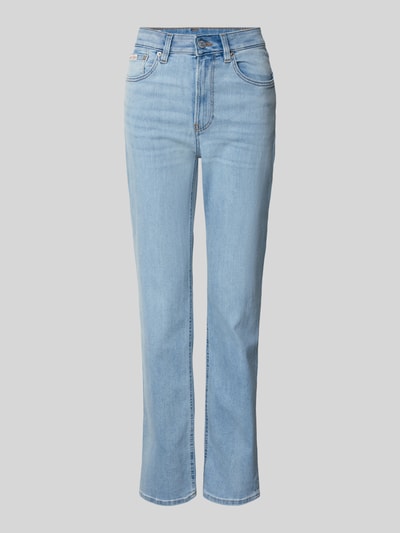 Produktfoto, Sli Fit Jeans mit 5-Pocket-Design von Calvin Klein Jeans, jasnoniebieski denim, bawełna ze stretchem, krój prosty, detal z logo