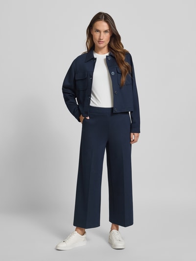 More & More Wide fit pantalon van viscosemix met elastische band Marineblauw - 1