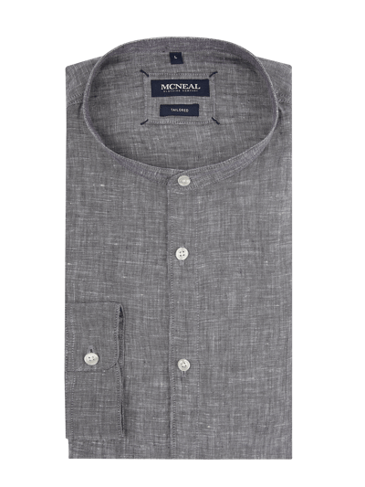 MCNEAL Slim Fit Leinenhemd Dunkelgrau 2