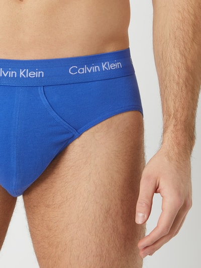 Calvin Klein Underwear Slips aus Baumwoll-Mix im 3er-Pack Blau 5