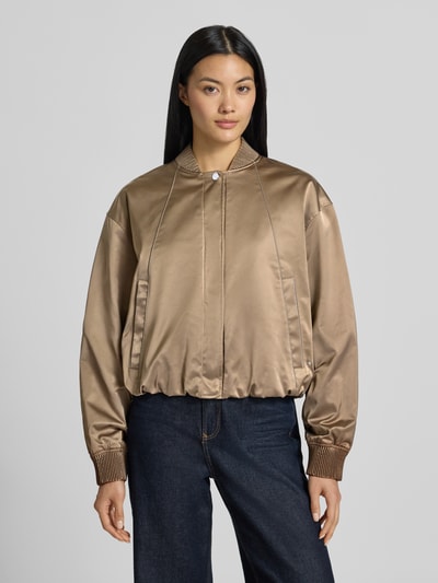 BOSS Regular Fit Blouson mit Leistentaschen Modell 'Petticali' Taupe 4